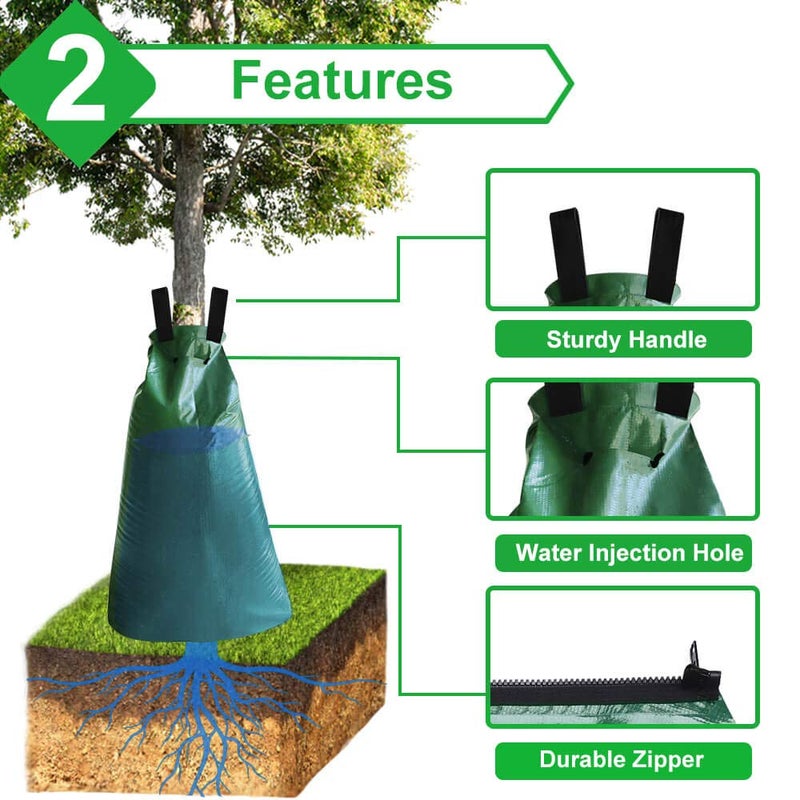 vensovo 2 Pack Tree Watering Bag - 20 Gallon Slow Release Tree Automatic Irrigation Bag with Zipper - Image 2